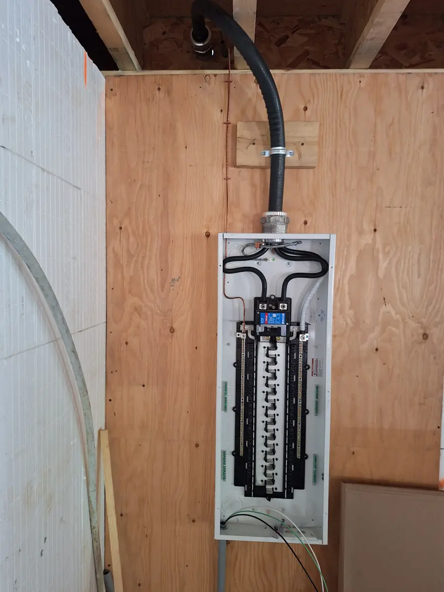 Open electrical panel during installation