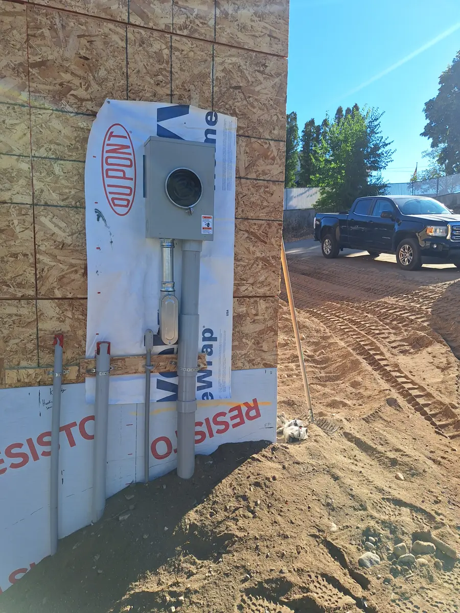 Exterior meter base installation