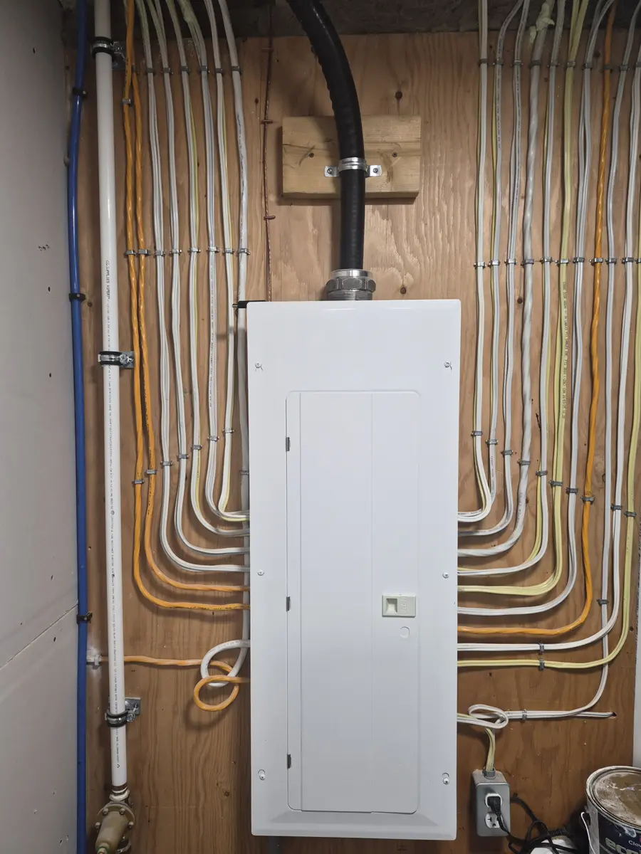 Completed electrical panel with wiring